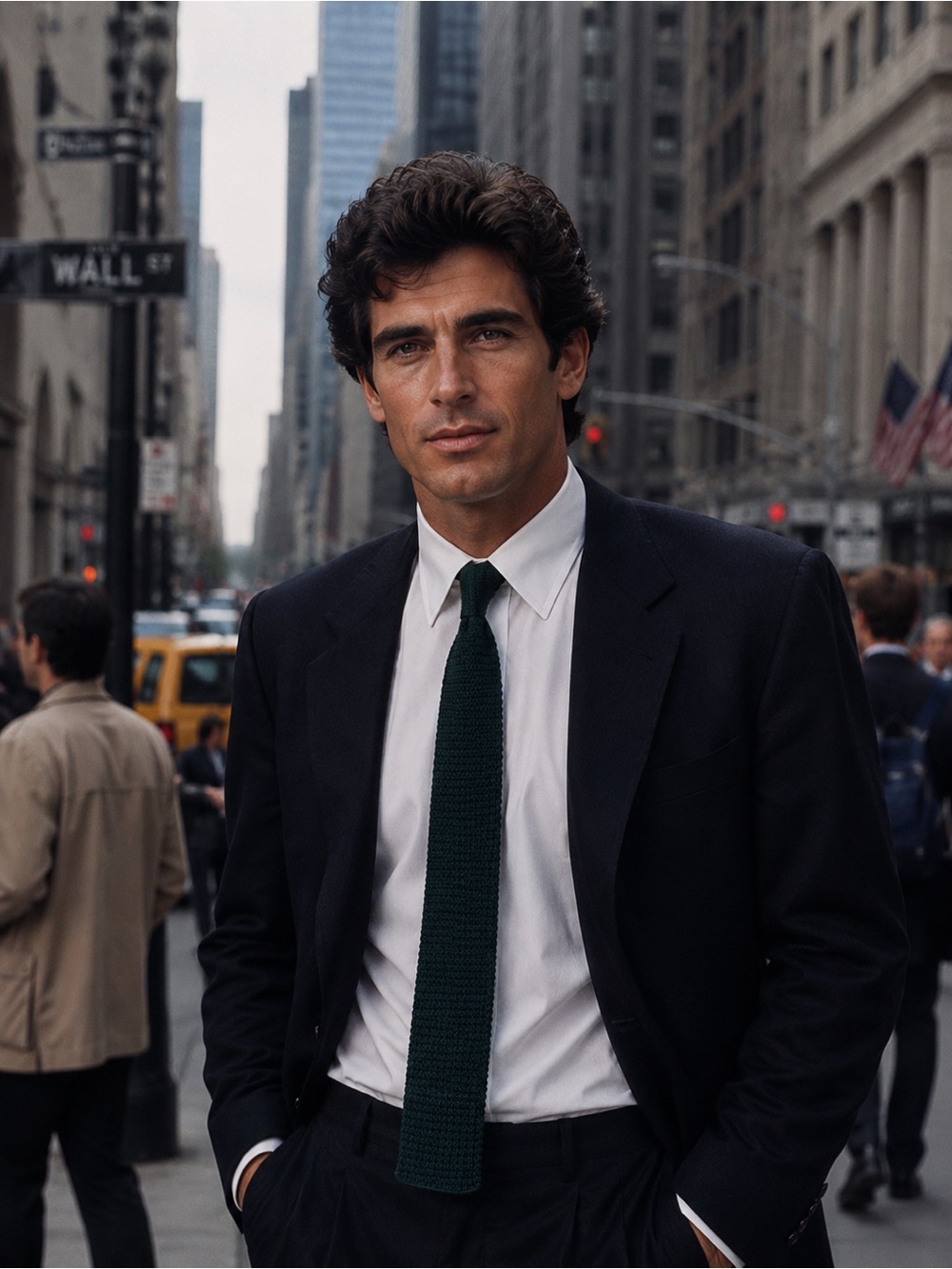 Vintage Classic Knit Tie in Dark Green 90s
minimalist JFK jr.